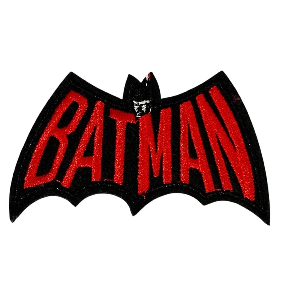 BATMAN Black & Red Embroidered Patch Iron On Sew on DIY Denim Jacket Comic Con